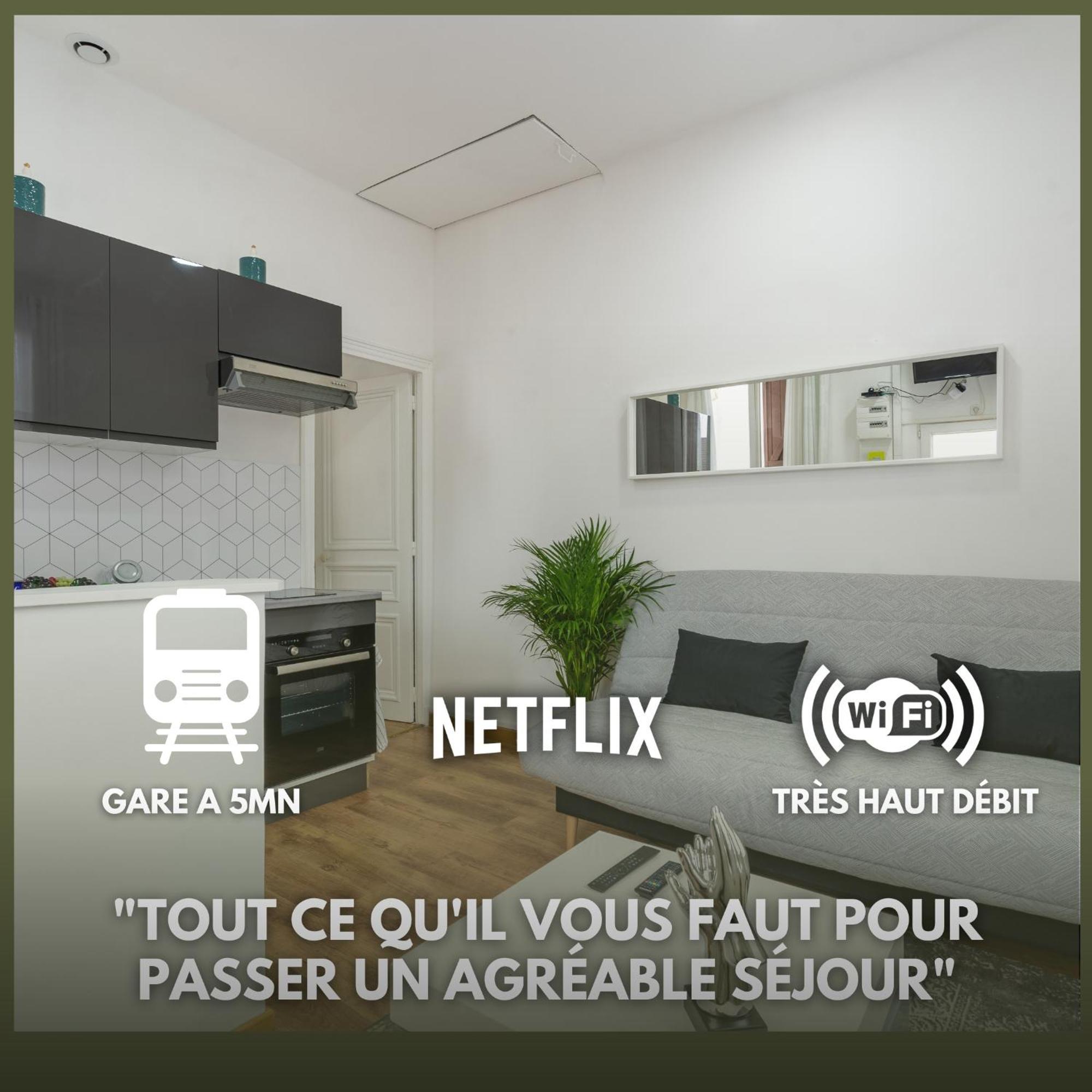 شقة Cocon Douillet, Proche Gare, Wifi دْراسي المظهر الخارجي الصورة